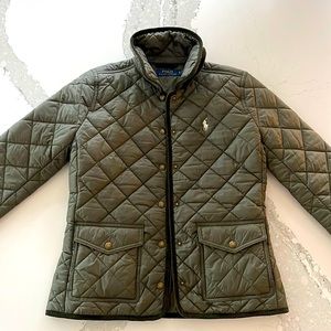 RALPH LAUREN xs quilted jacket.  Olive green.  BRAND NEW.